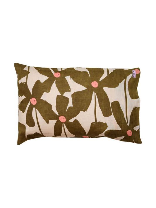 Mosey Me Olive Poppy Pillowcases