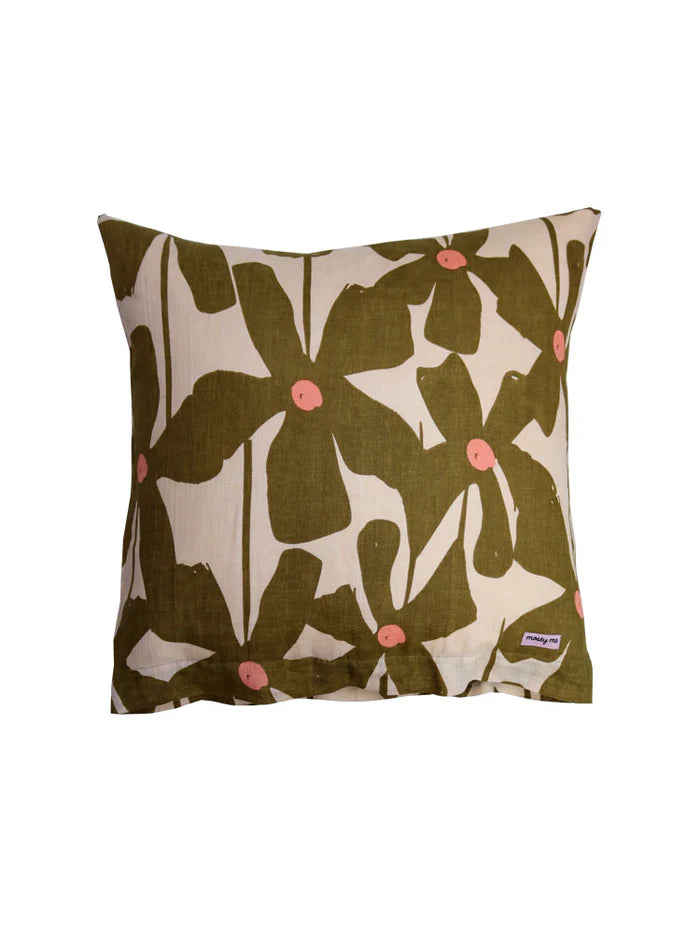 Mosey Me Olive Poppy Pillowcases