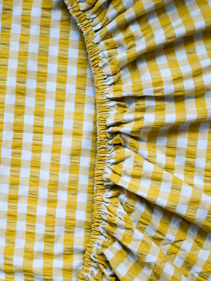 Mosey Me Seersucker Citrus Fitted Sheets