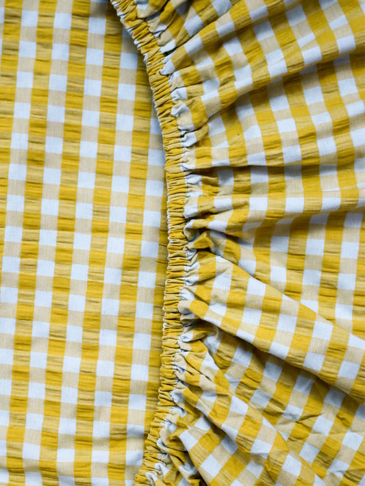 Mosey Me Seersucker Citrus Fitted Sheets