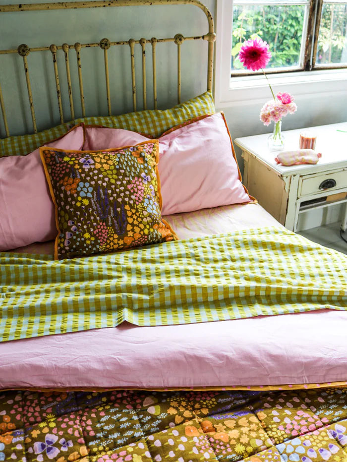 Mosey Me Seersucker Citrus Flat Sheets