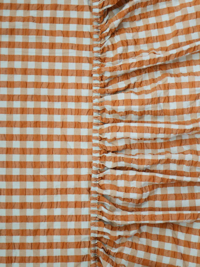 Mosey Me Seersucker Honey Blue Fitted Sheets
