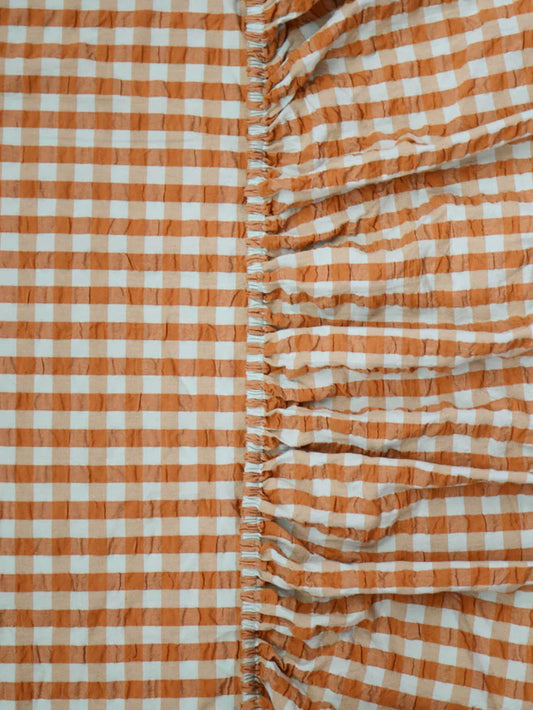 Mosey Me Seersucker Honey Blue Fitted Sheets