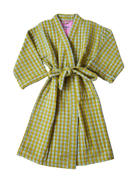 Mosey Me Citrus Seersucker Quilted Robe