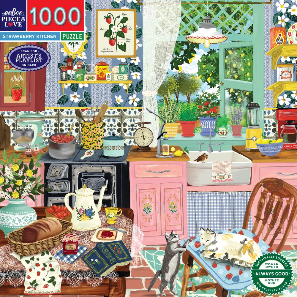 Eeboo 1000 piece puzzle - Strawberry Kitchen