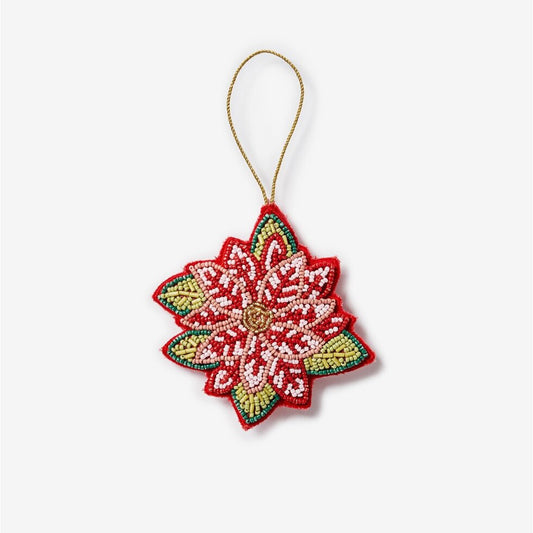Bonnie and Neil Beaded Poinsettia Decoration