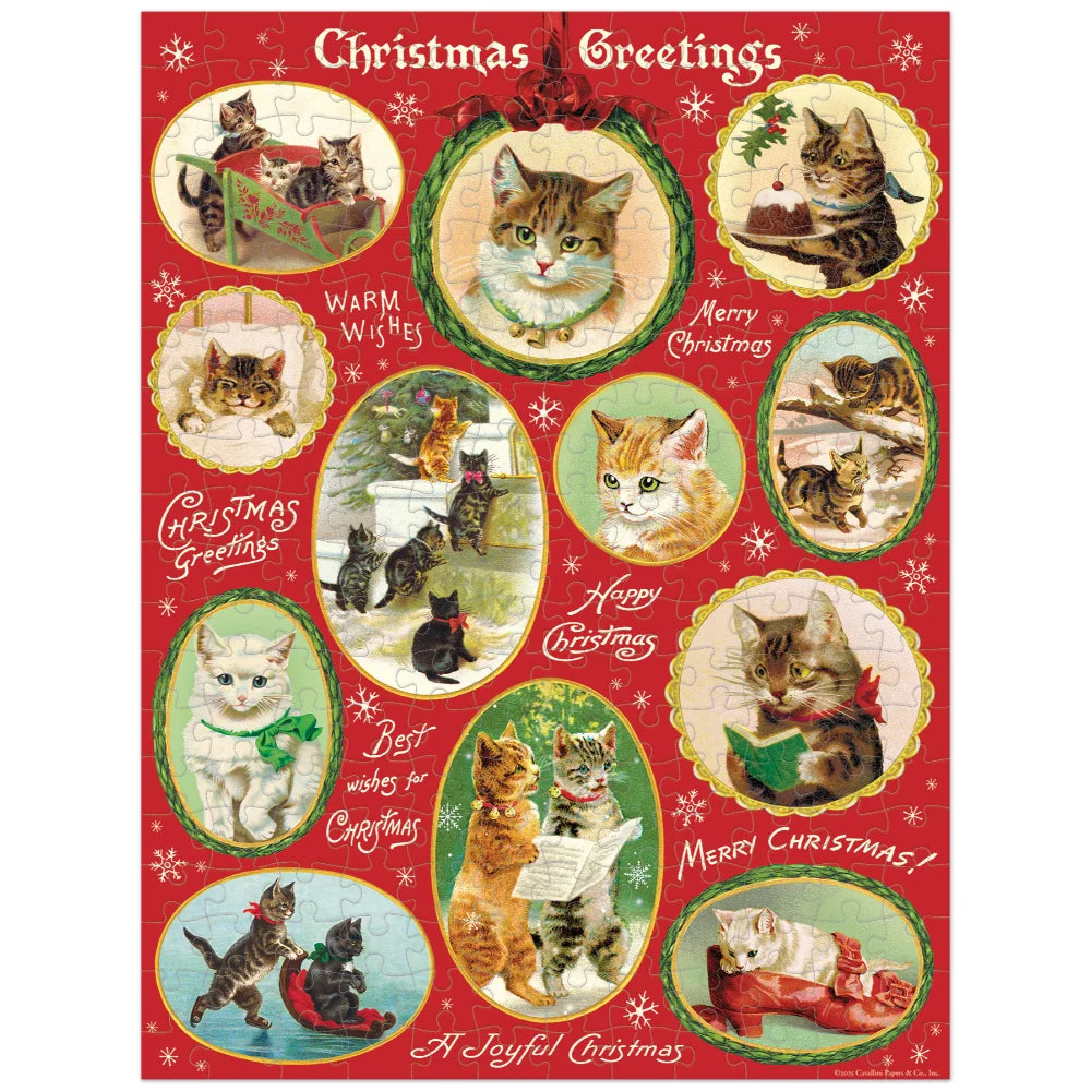 Cavallini Vintage Mini Puzzle - Christmas Cats