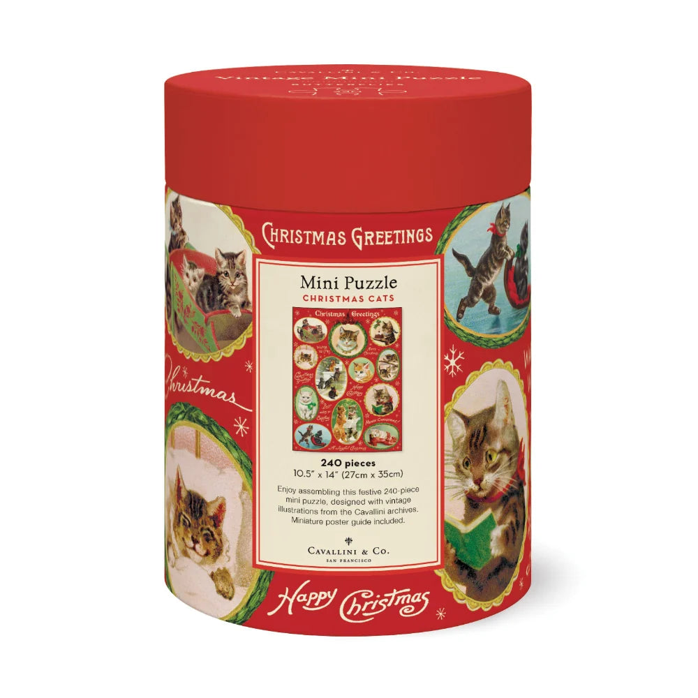 Cavallini Vintage Mini Puzzle - Christmas Cats