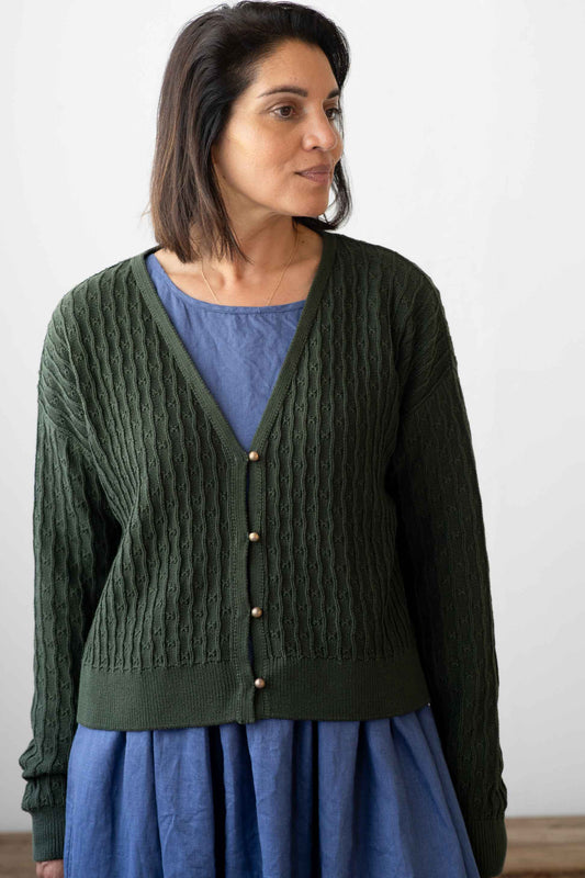 Lazybones Sunday Cardigan - Moss