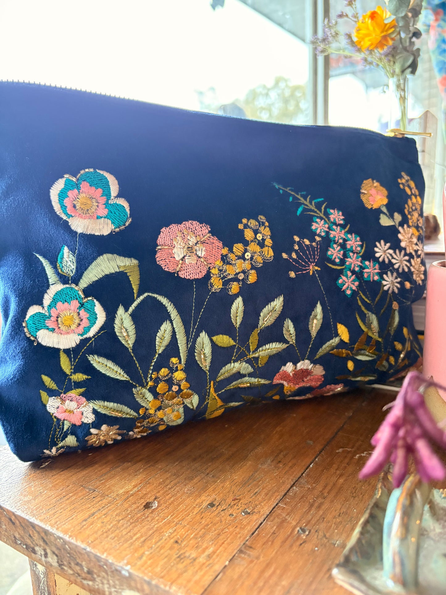 POWDER Hedgerow Velvet Zip Pouch