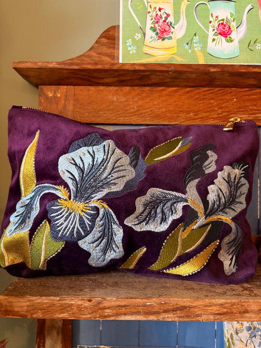 POWDER Iris Velvet Zip Pouch