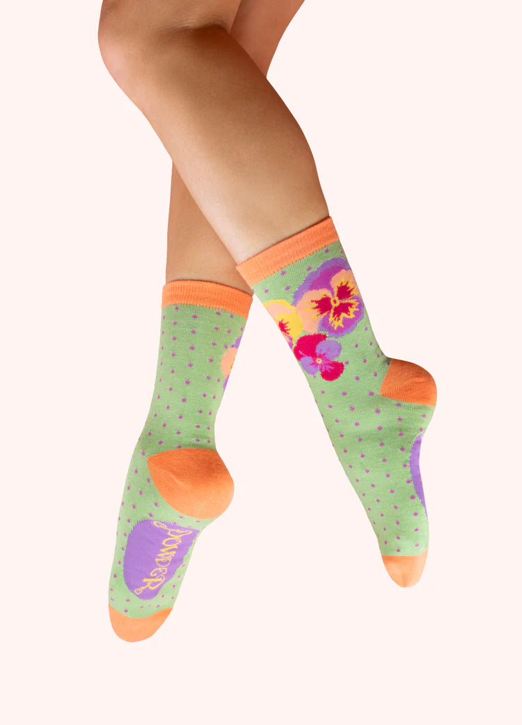 Powder Ankle Socks - Spring Pansies