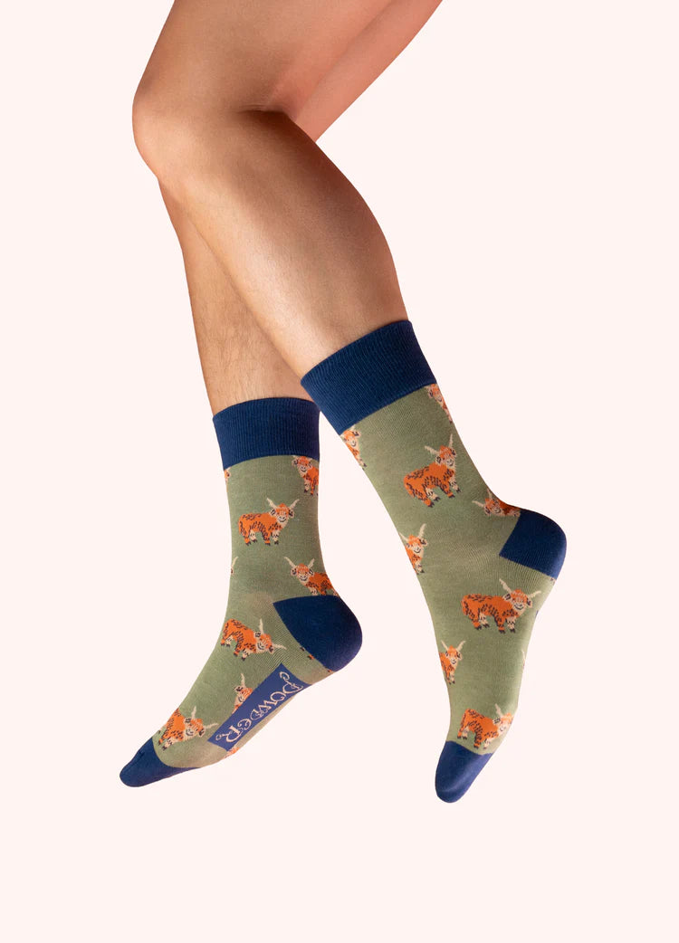 Powder Men’s Socks - Handsome Highland Cow