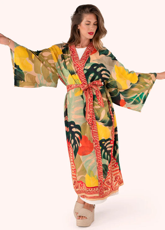 POWDER Exotic Leaves Kimono