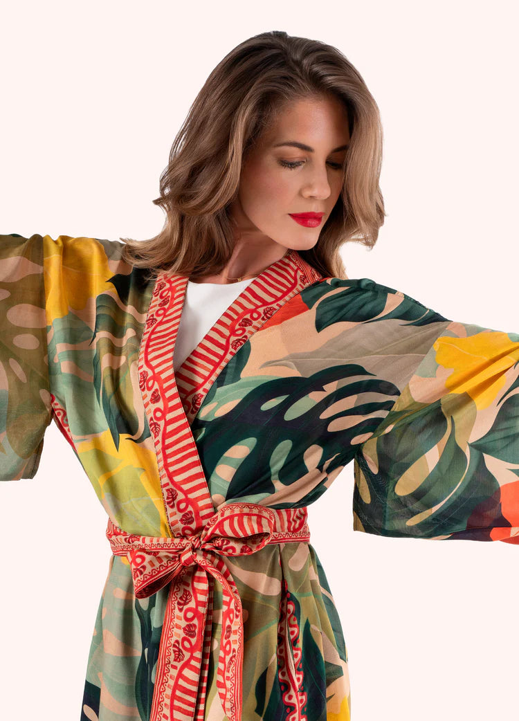POWDER Exotic Leaves Kimono