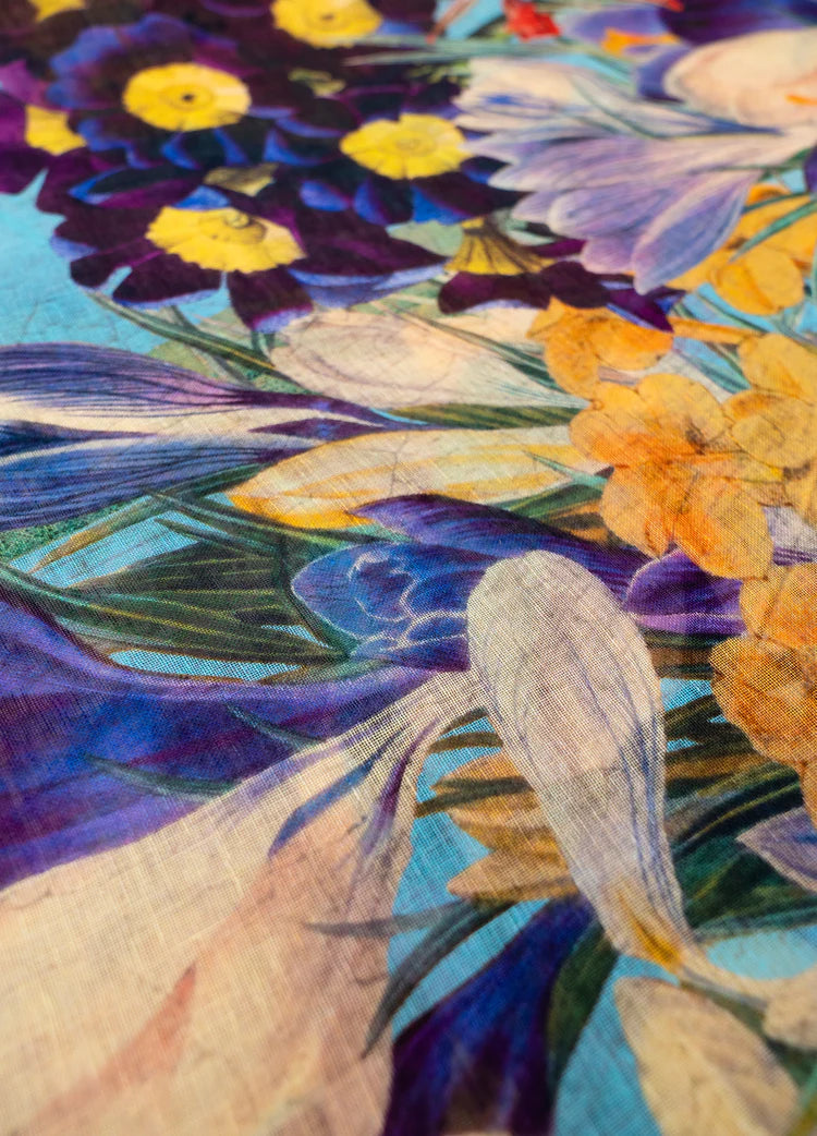 POWDER Spring Flora Linen/Cotton Scarf