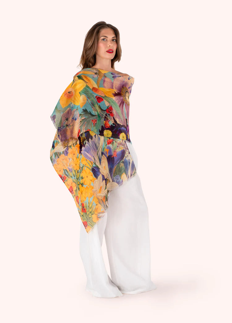 POWDER Spring Flora Linen/Cotton Scarf