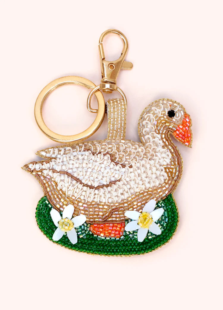 Powder Beaded Keychain - Garden Goose
