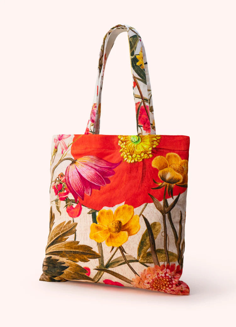 Powder Velvet Tote Bag - Fine Flowers