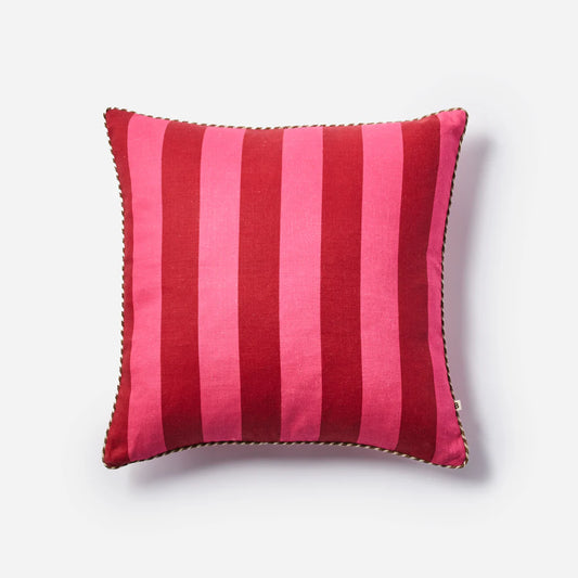 Bonnie and Neil Bold Stripe Raspberry Cushion - 50cm