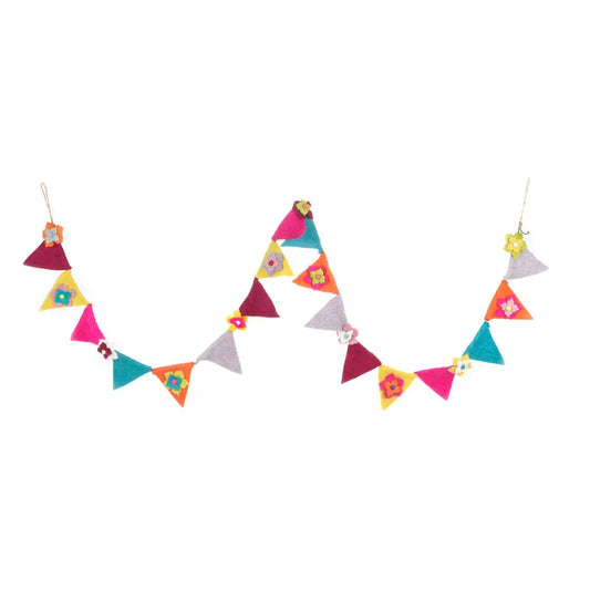 Handmade Felt Bright Blooms Garland