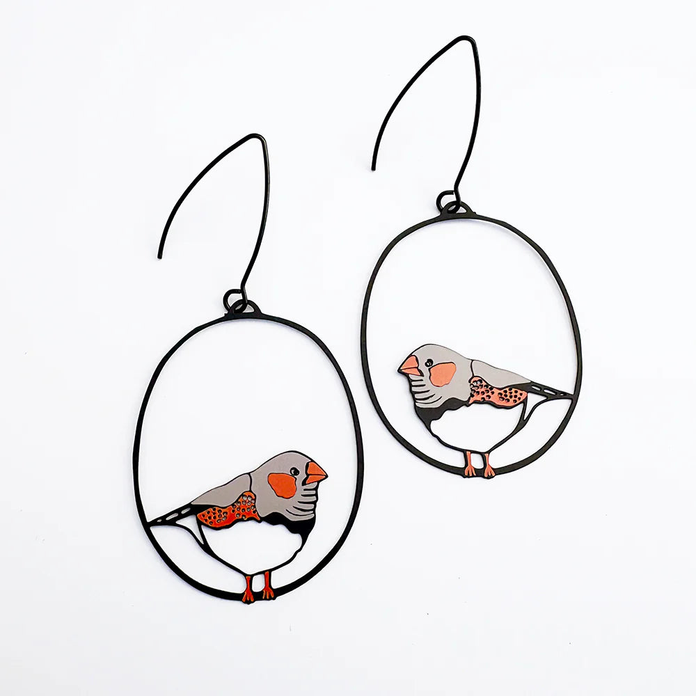 Denz earrings - Midi Zebra Finch