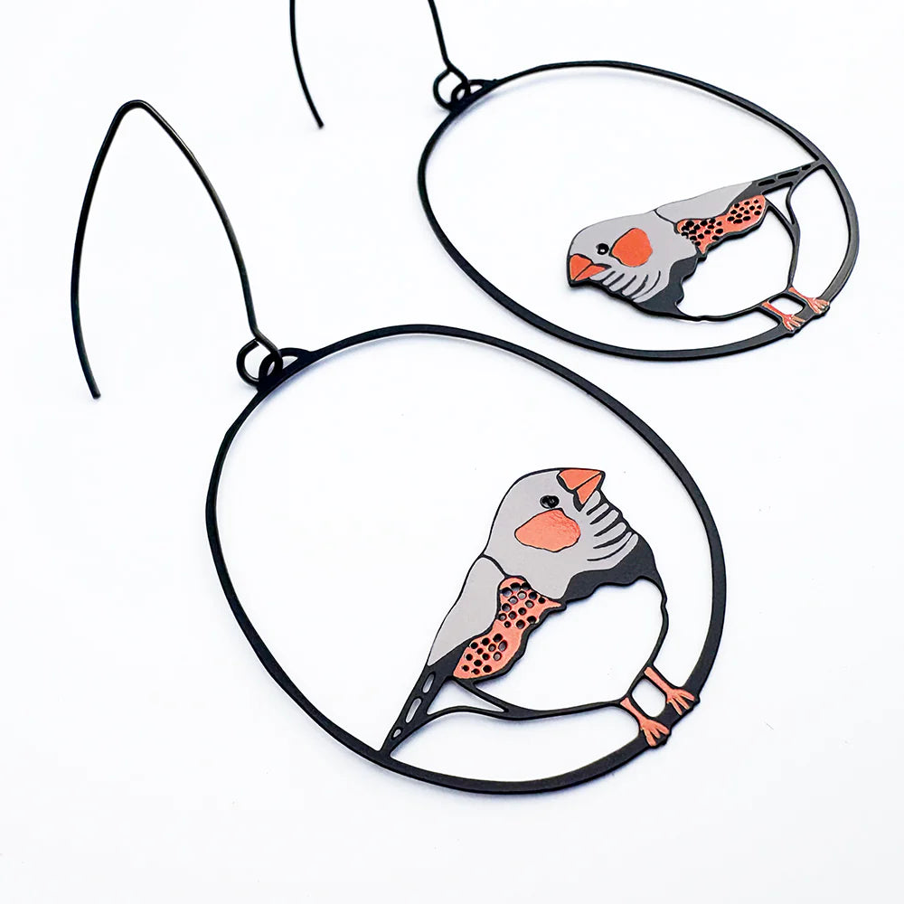 Denz earrings - Midi Zebra Finch