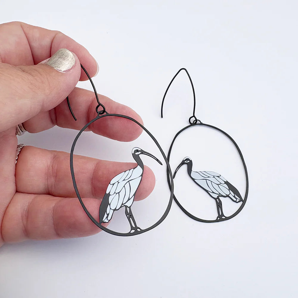 Denz earrings - Sacred Ibis