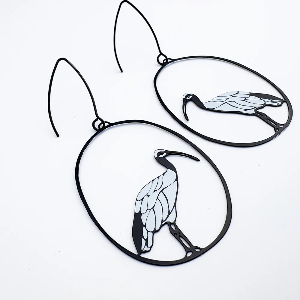 Denz earrings - Sacred Ibis