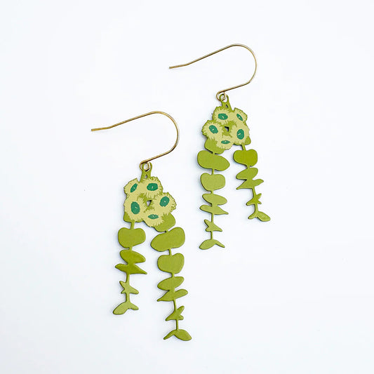 Denz earrings - Eucalyptus Blossom in Greens