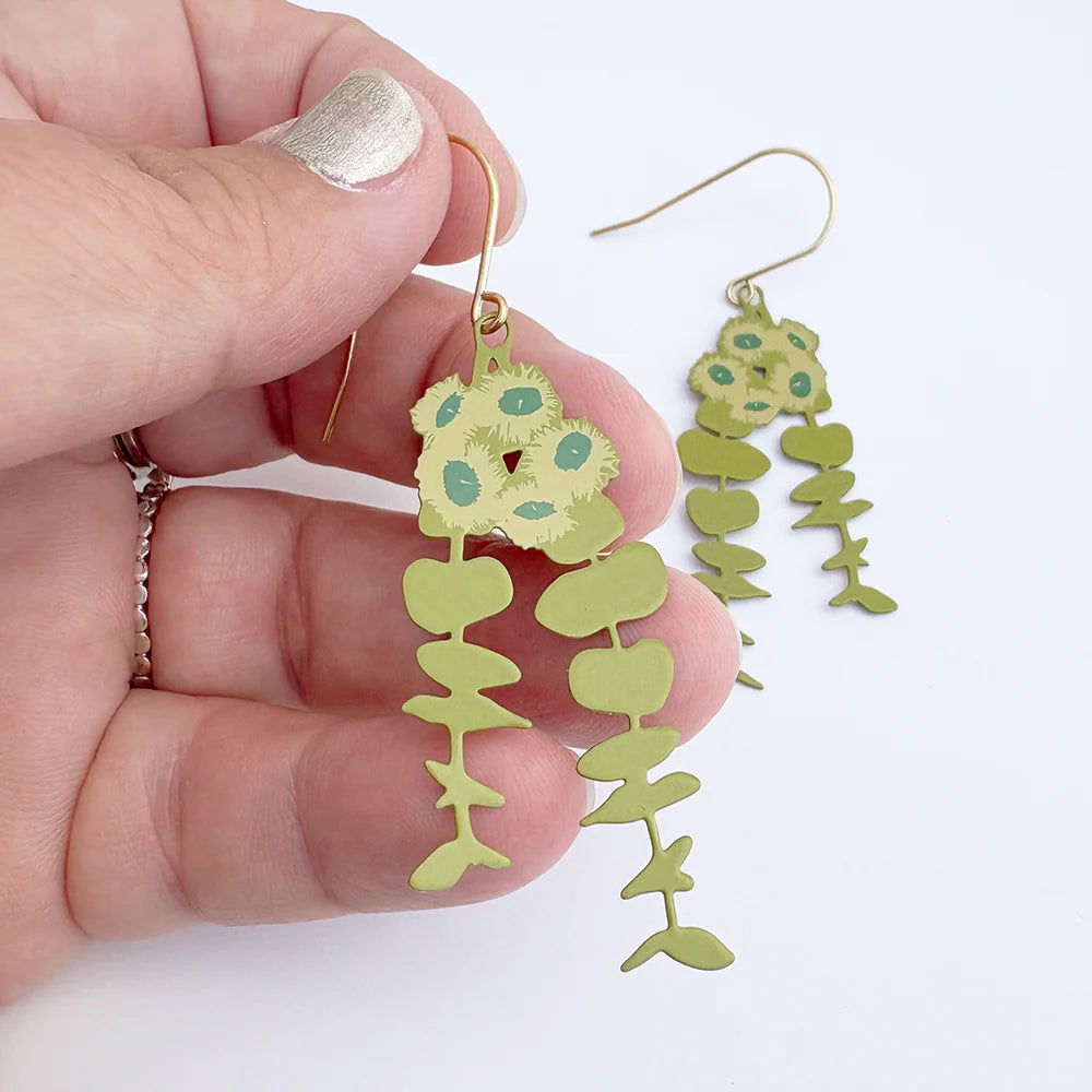 Denz earrings - Eucalyptus Blossom in Greens