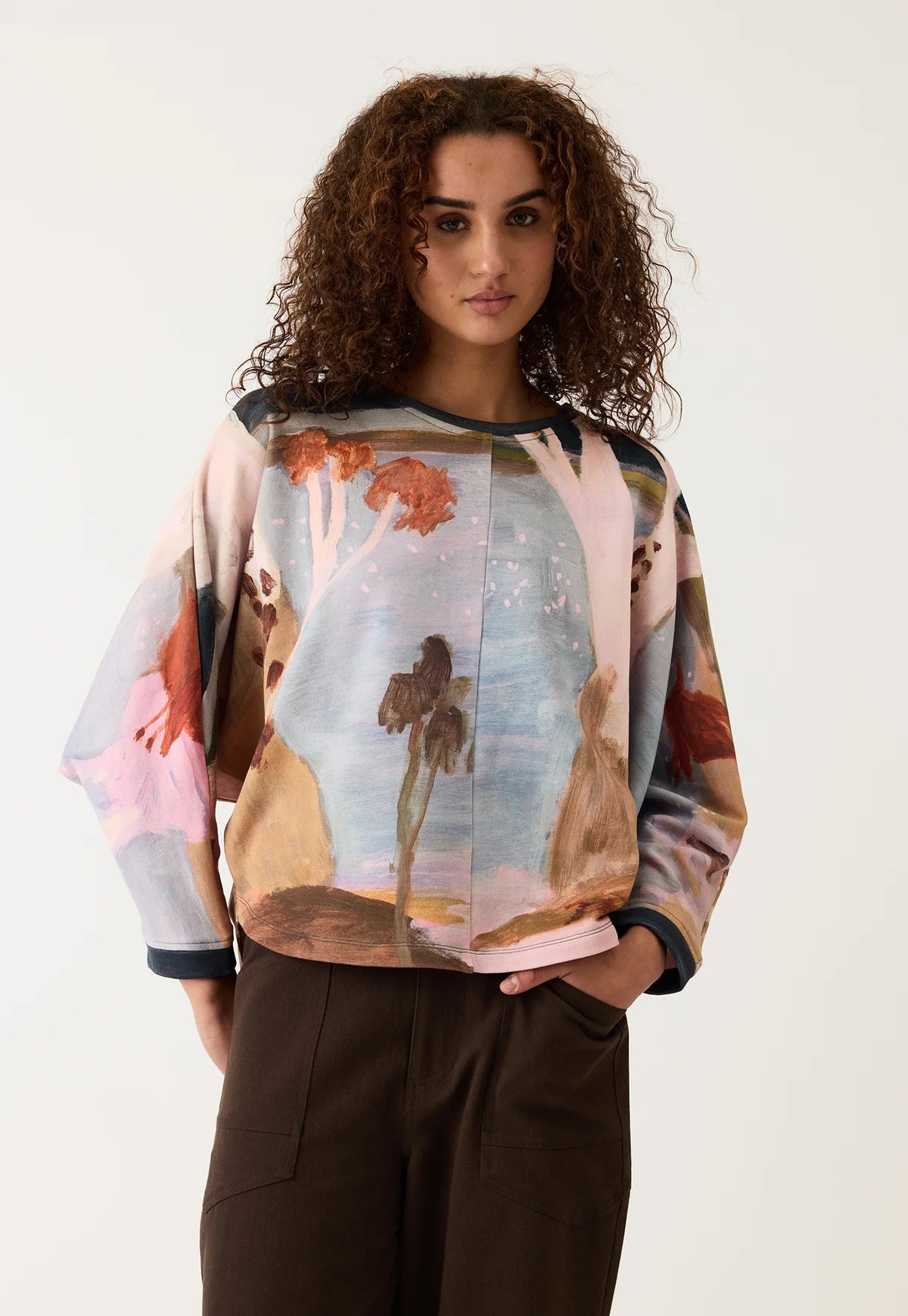 Nancybird Dahlia Batwing Sweat - Night Herons