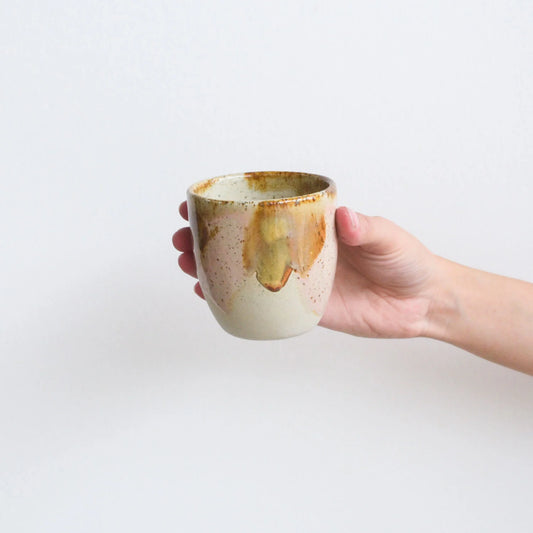 Kim Wallace Medium Ceramic 8oz Tumblers - Earthy Retro