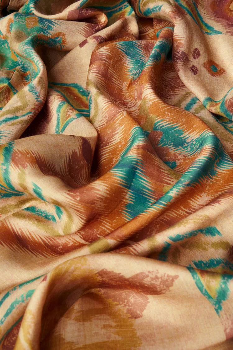 POWDER Warm Cream Ikat Kimono
