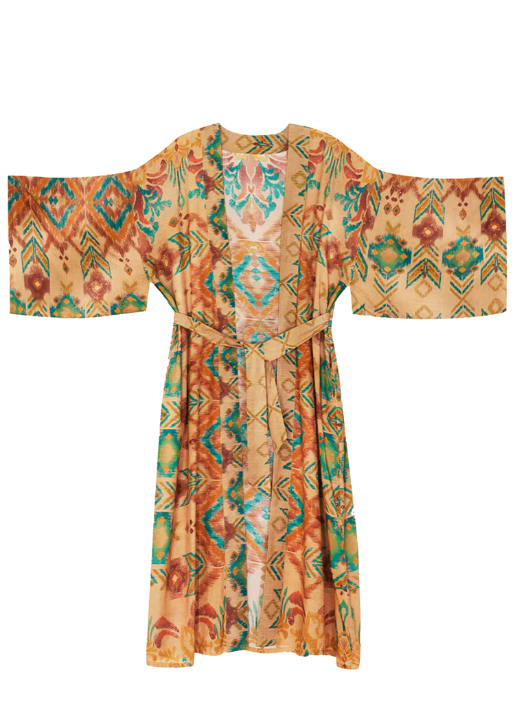 POWDER Warm Cream Ikat Kimono