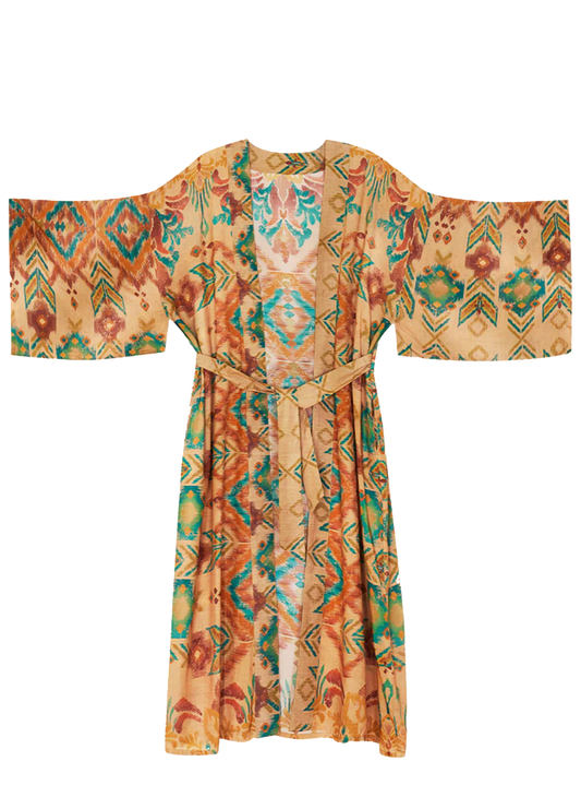 POWDER Warm Cream Ikat Kimono