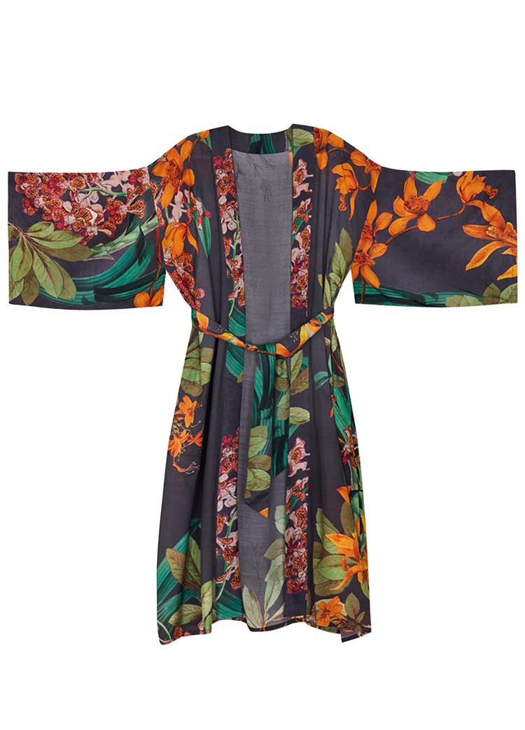 POWDER Botany Bliss Charcoal Kimono
