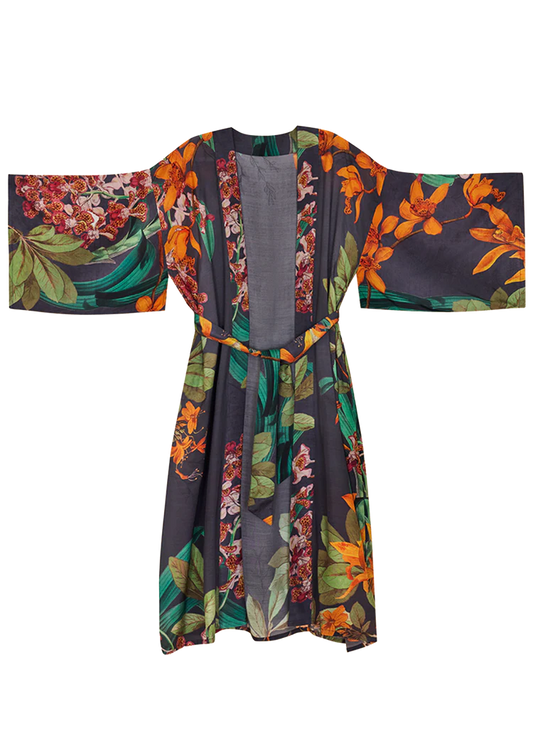 POWDER Botany Bliss Charcoal Kimono