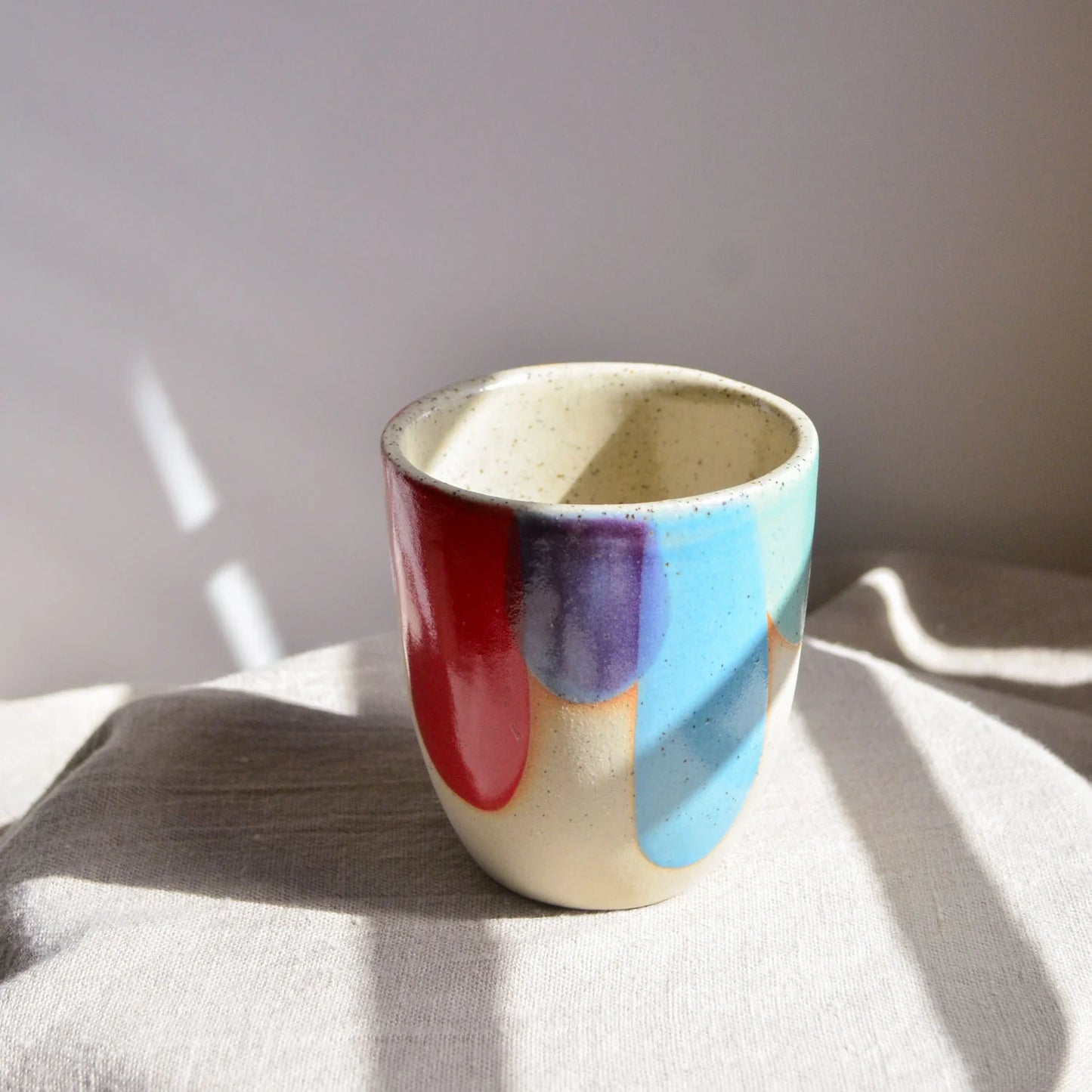 Kim Wallace Small Ceramic 6oz Tumblers - Rainbow