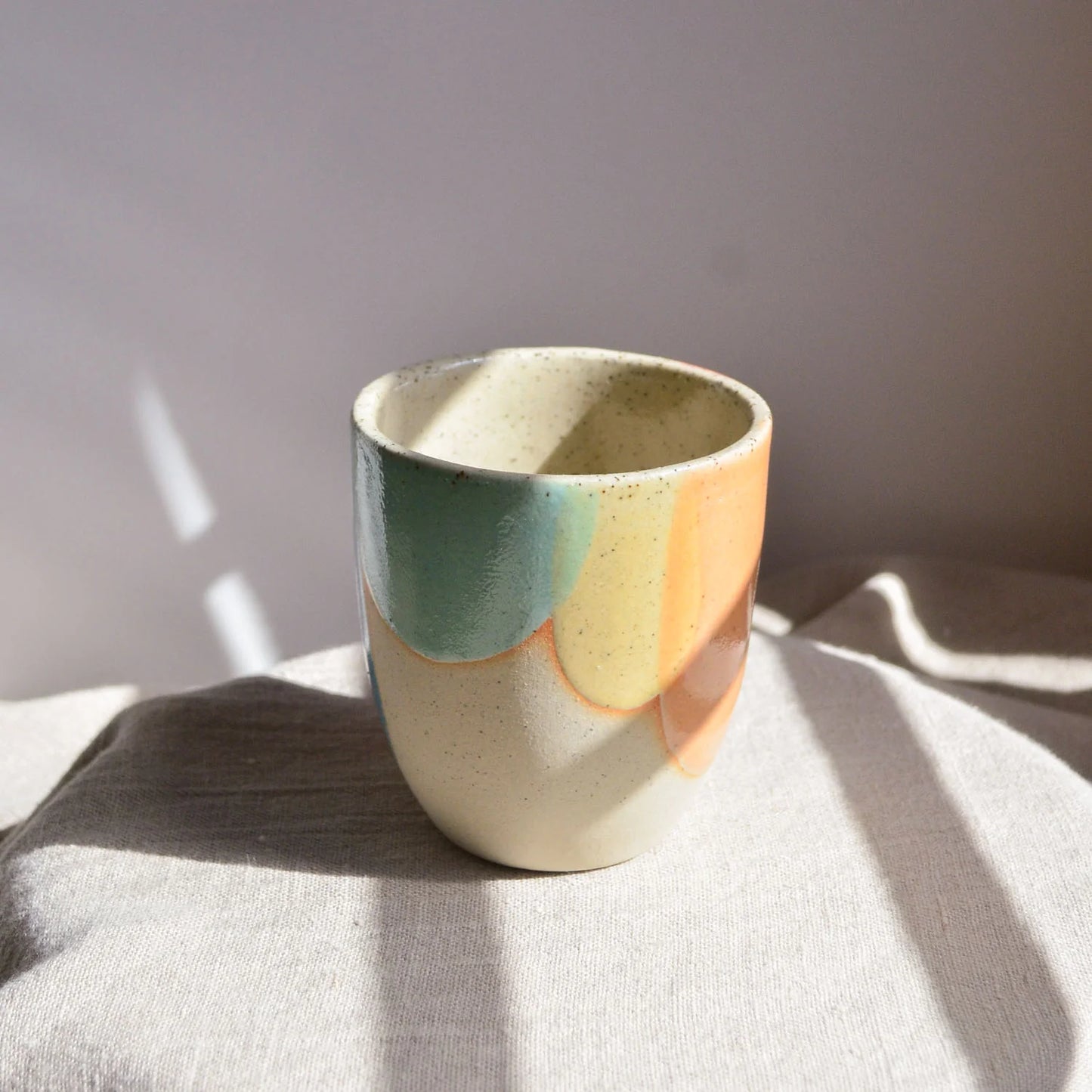 Kim Wallace Small Ceramic 6oz Tumblers - Rainbow