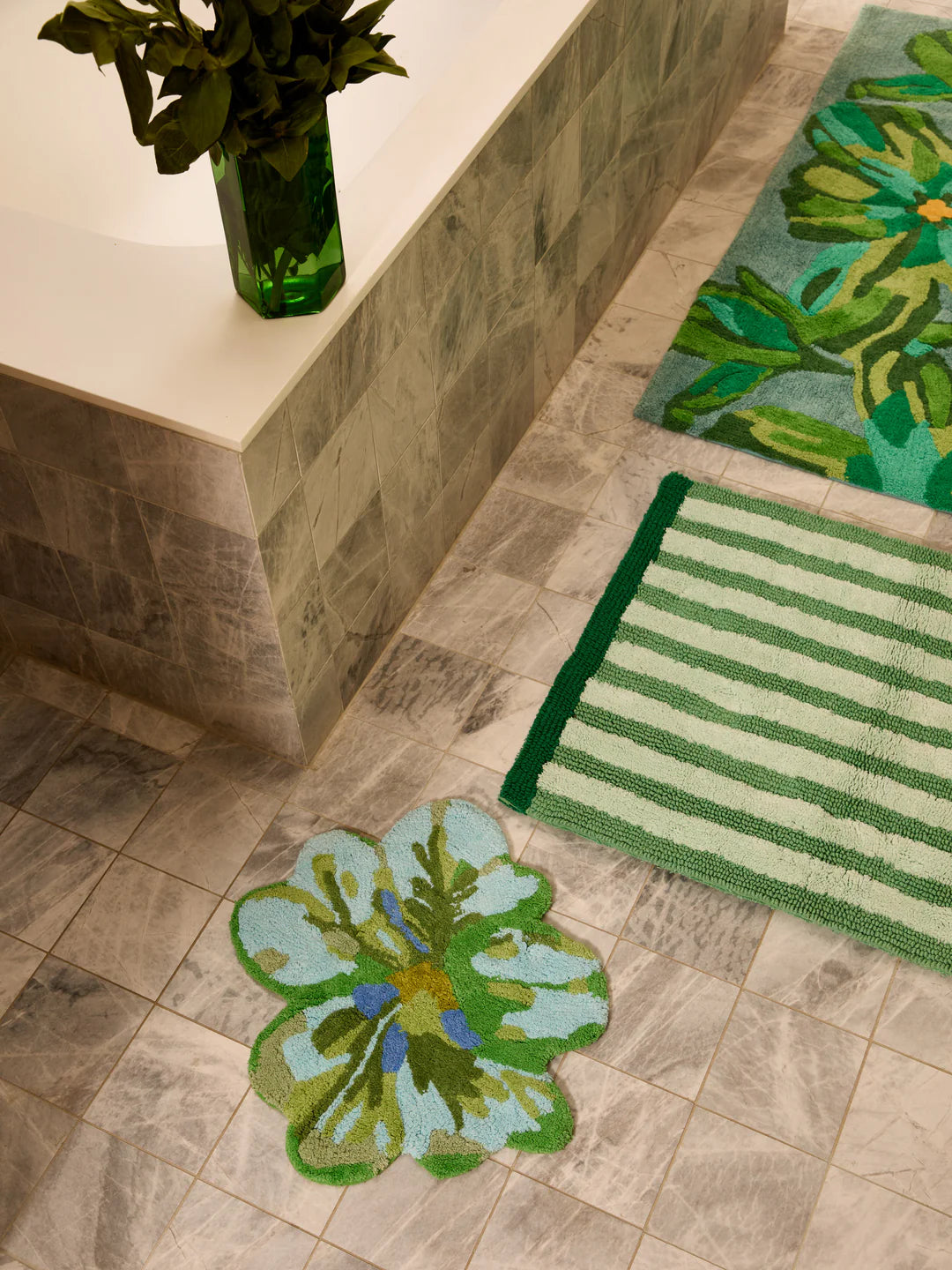 Stripe Green Bath Mat