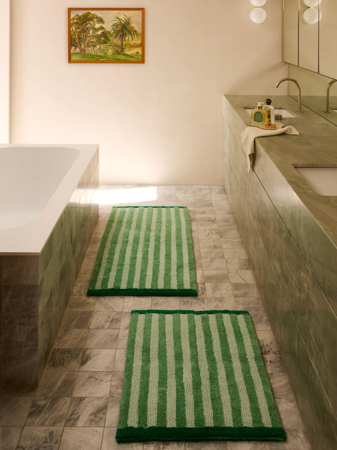 Stripe Green Bath Mat