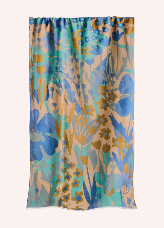 POWDER Springtime Floral Denim Scarf