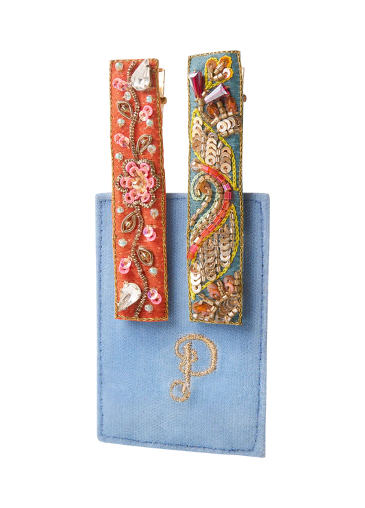 POWDER Beaded Hair Clips (Straight)