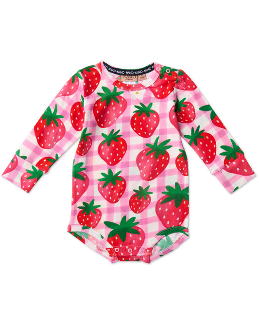 Kip and Co Long Sleeve Romper - Strawberry Jam