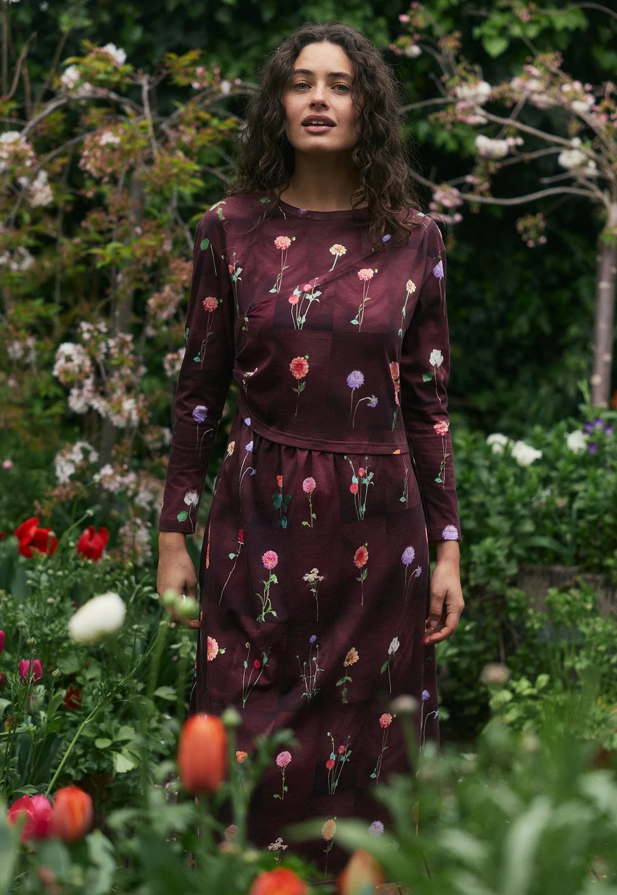Nancybird Elena Dress - Bloom Tile