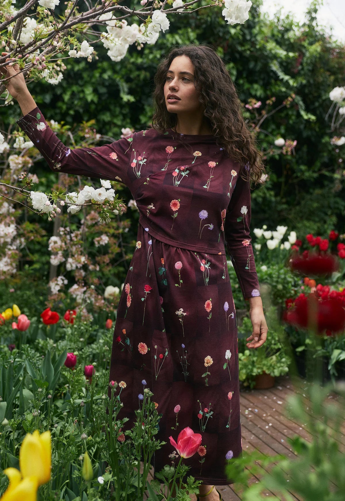 Nancybird Elena Dress - Bloom Tile