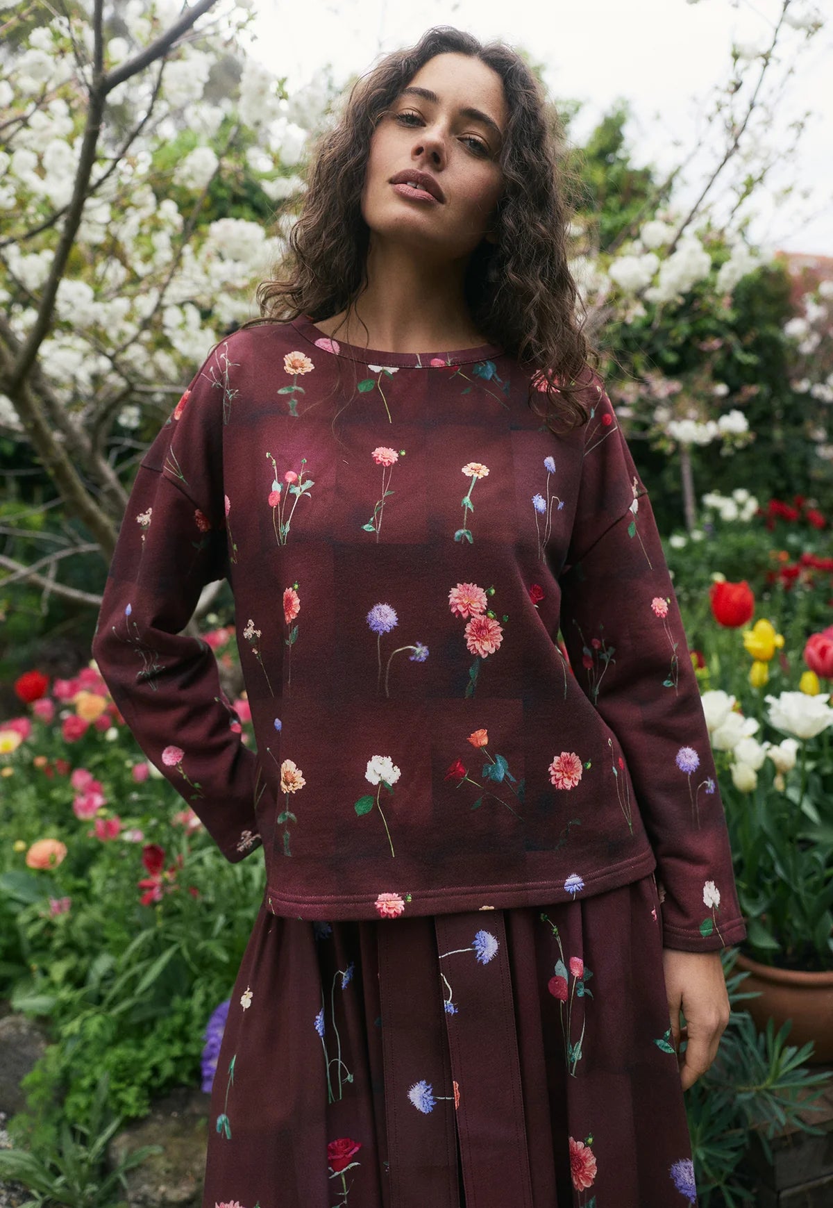 Nancybird Mina Sweatshirt - Bloom Tile