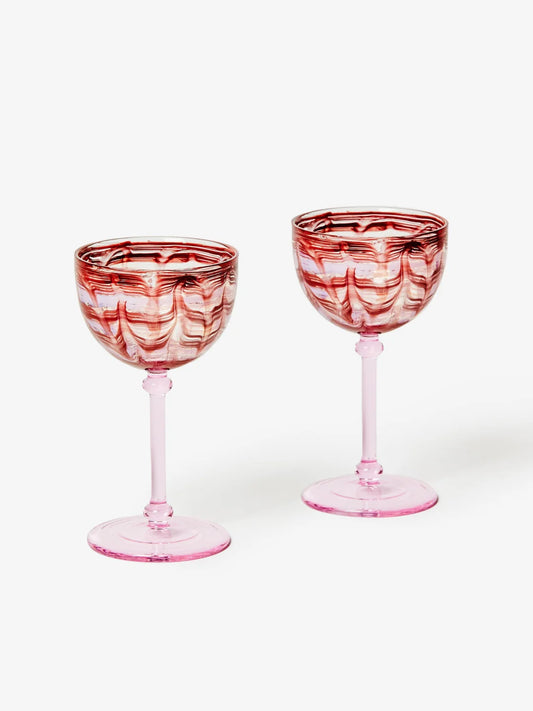 Bonnie and Neil Glass Watercolour Coupes