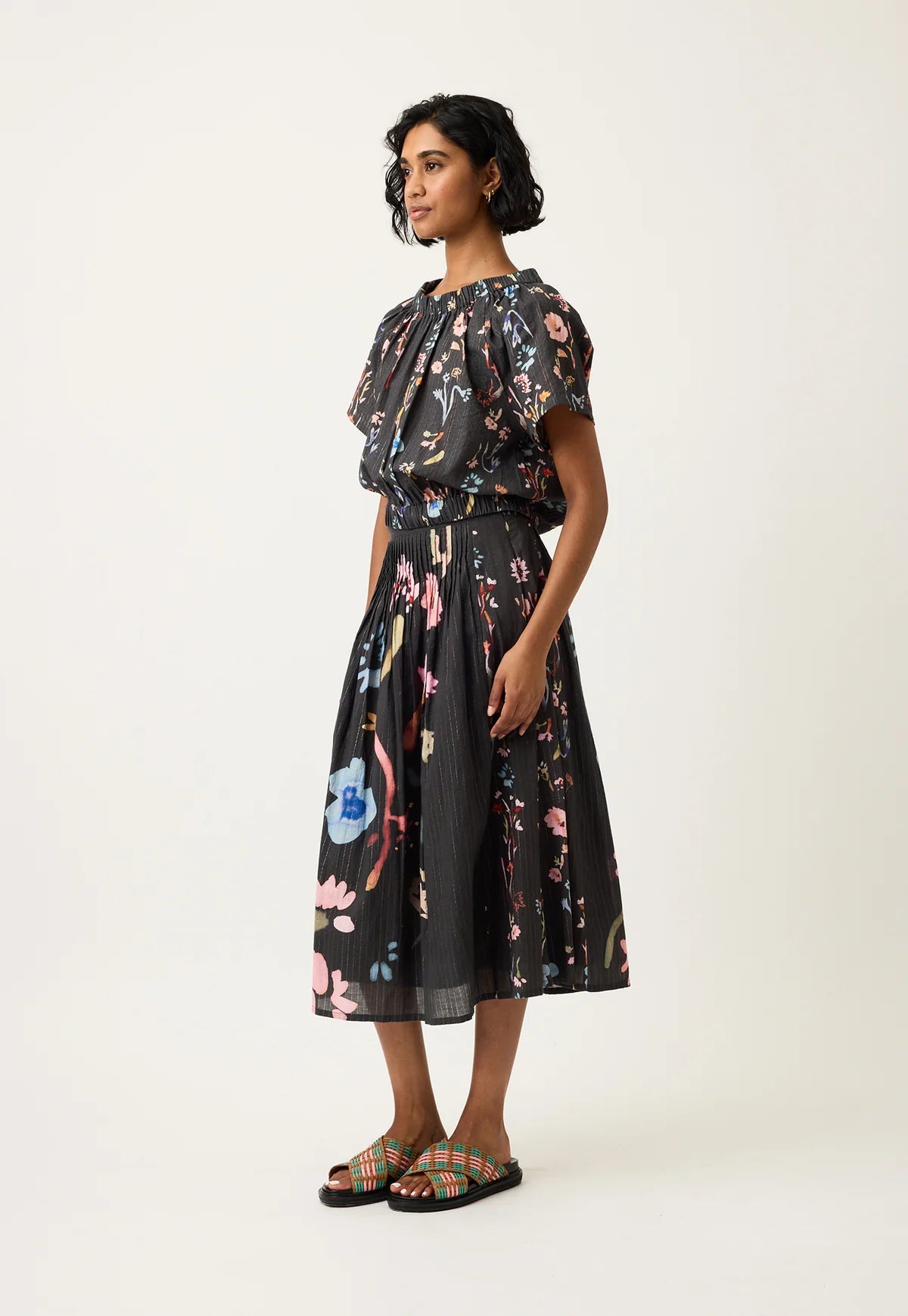 Nancybird Alma Yoke Skirt - Watercolour